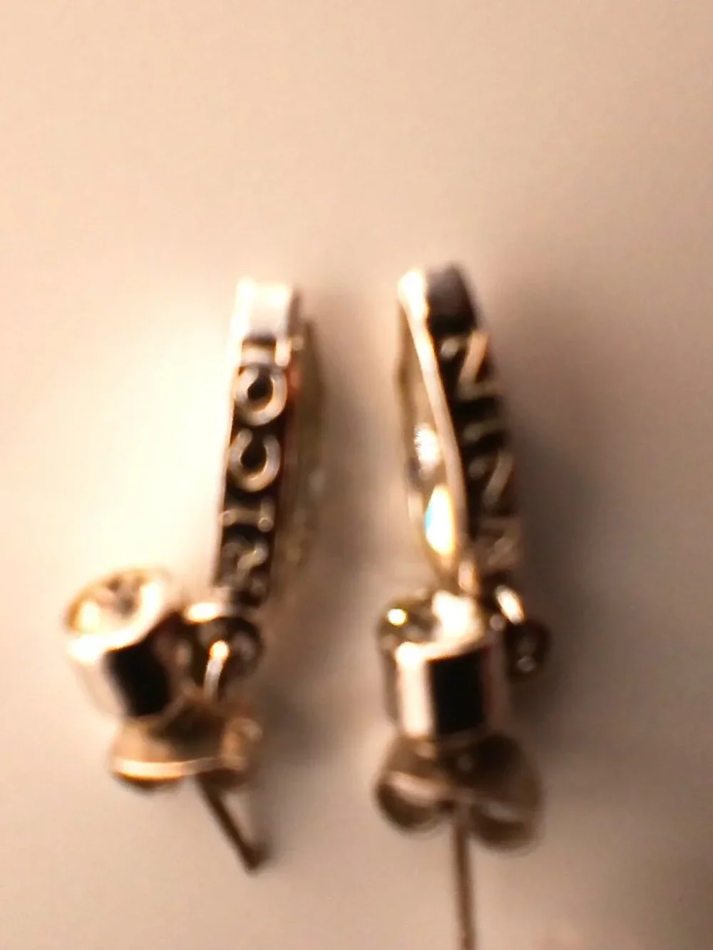 Signed Nina Ricci Y2K Vintage Crystal Dangle Earrings Lightweight Sparkly - Picture 5 of 6